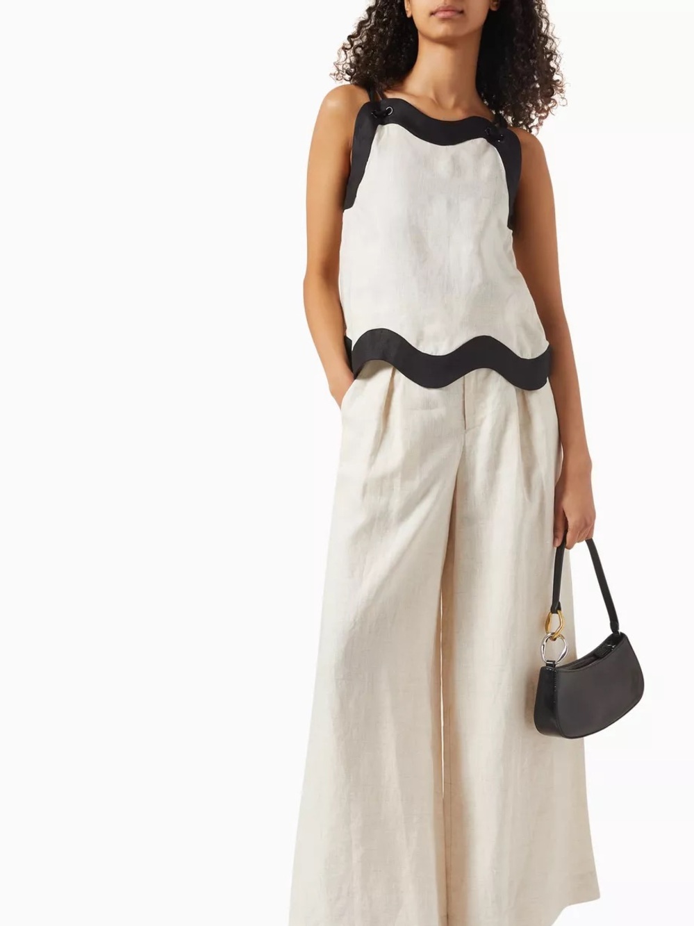 Staud renata corded strap linen top - Picture 3 of 7